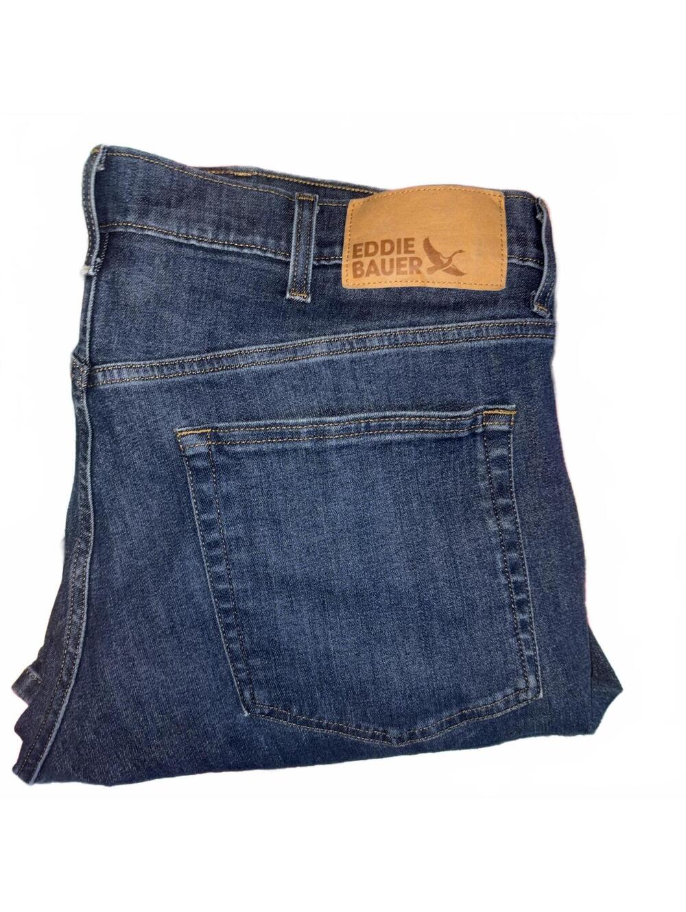 Eddie Bauer Men's Work Denim Straight Fit Jeans Size 38x32 Dark Wash Casual Pant